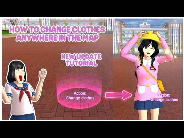 How To Change Clothes Anywhere in the Map ✨ New Update Tutorial | Sakura School Simulator 💕