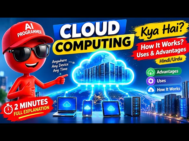 Cloud Computing Kya Hai? ☁️ How It Works, Uses & Advantages | Hindi/Urdu