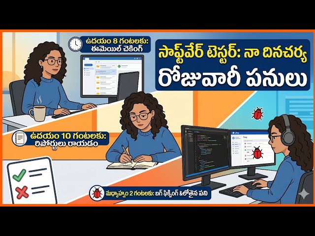 A Day in the Life Of a SOFTWARE TEST ENGINEER👍🏻 తెలుగు లొ మీకోసం😍  @techagent2.0 