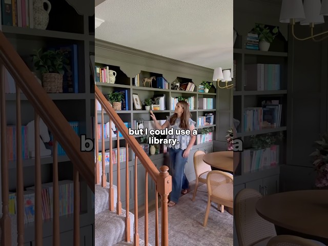 DIY Built-In Bookshelves - Formal Dining Room to Home Library