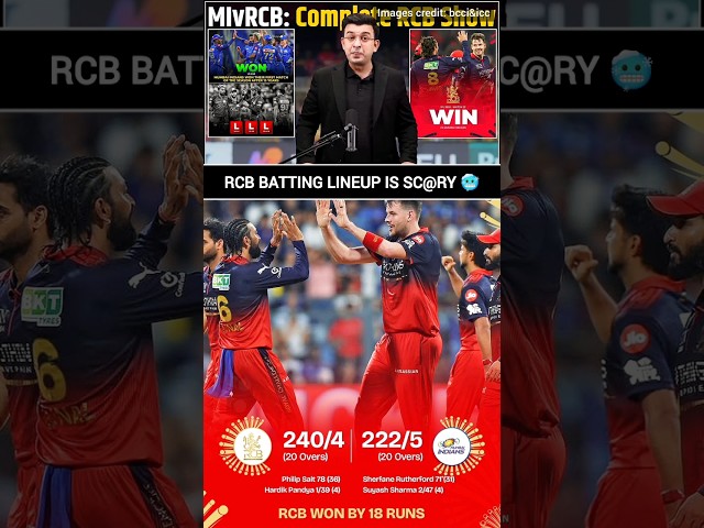 RCB batting lineup is sc@ry 🥶 # #ipl #ipl2026 #rcbvsmi #mivsrcb #rajatpatidar