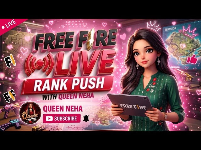 FREE FIRE RANK PUSH LIVE 🔴 | ROAD TO GRANDMASTER 🔥 | PLAY WITH QUEEN NEHA 👑
