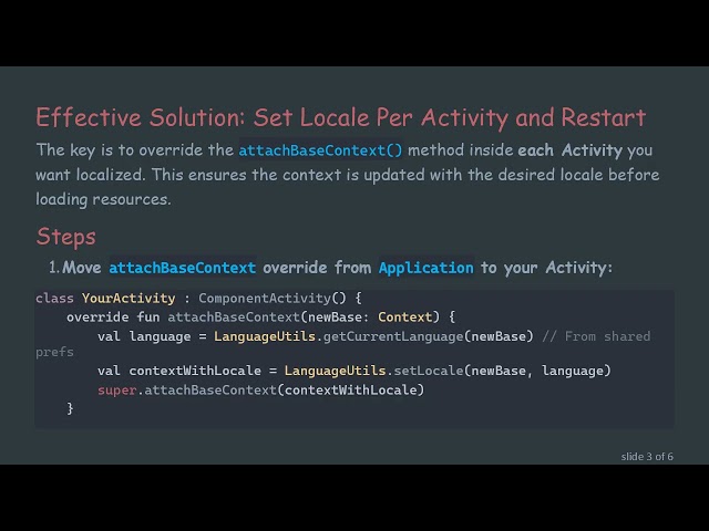 How to Properly Restart Android Activities with a New Locale in Jetpack Compose