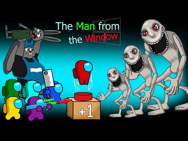 어몽어스 Mini Crewmate VS The Man From The Window & Radbit | FUNNY AMONG US ANIMATION