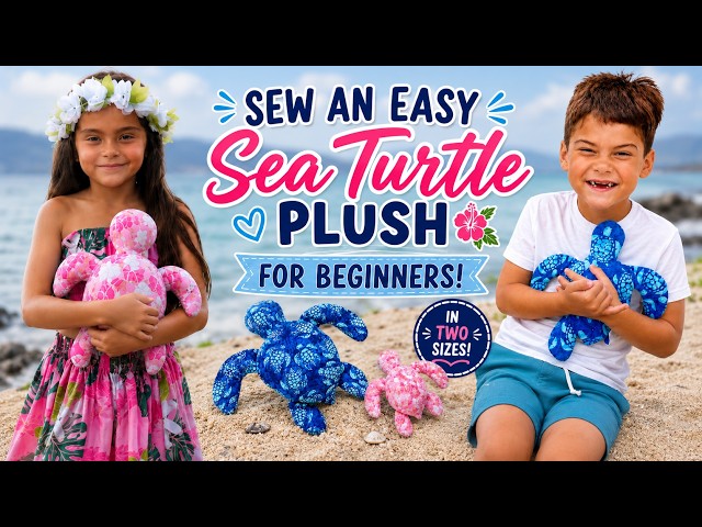 Easy Sea Turtle Plush Sewing Tutorial 🐢 | Beginner PDF Pattern | DIY Memory Keepsake Gift | Sew Kids