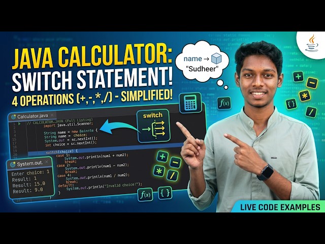 Simple Calculator Project in Java | Java Project for Beginners | Using Scanner & Switch Statement