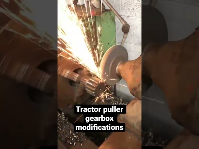Grinding down some hardened teeth for a tractor puller gearbox. #engineering #tractorpulling