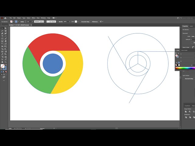 How to Design Google Chrome Logo in Adobe Illustrator | Logo Design Tutorial