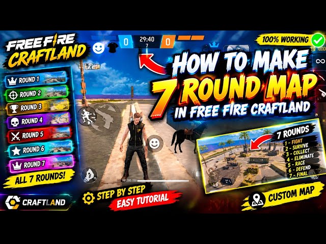 How To Make 7 Round Map in Free Fire Craftland 🔥 | 7 Round System Tutorial