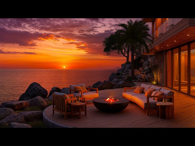 Soft Jazz Under a Peaceful Sunset Sky – A Cozy and Relaxing Space with Soothing Jazz