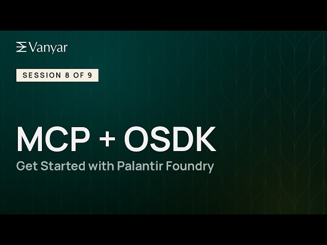 Palantir OSDK, MCP and Compute Modules Explained | Get Started #8
