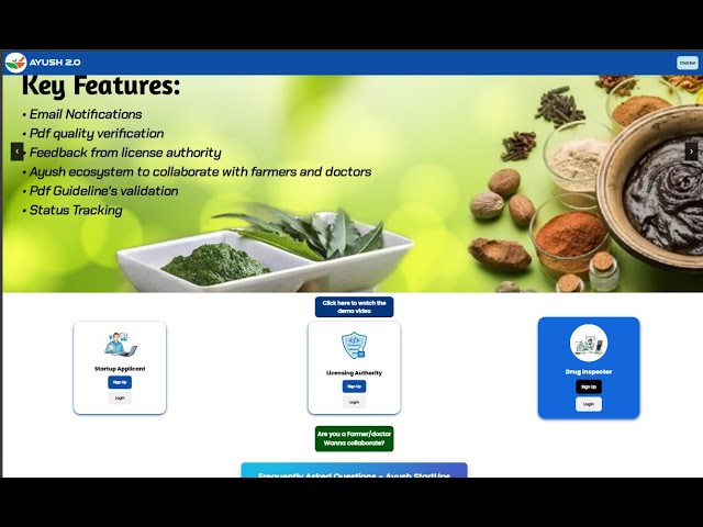 SIH Ayush Registration Portal MERN full stack project | ChatBot , Email Notify API | Hashing secured