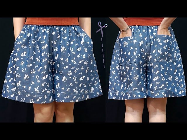 No pattern - easy cutting and sewing shorts at home - sewing diy