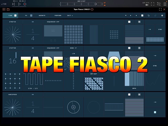 Tape Fiasco 2 - Incredible Multi-Effects - 4 Time Engines - 30 Effects - Deep Modulation - iPad