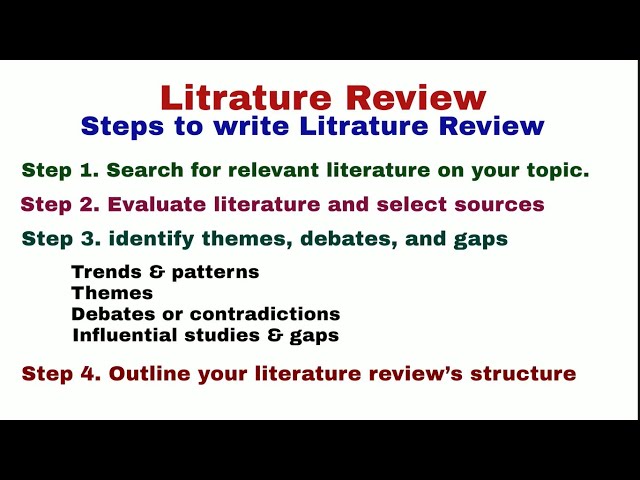Four steps to write literature review [Critical Analysis of the previous knowledge about your topic]