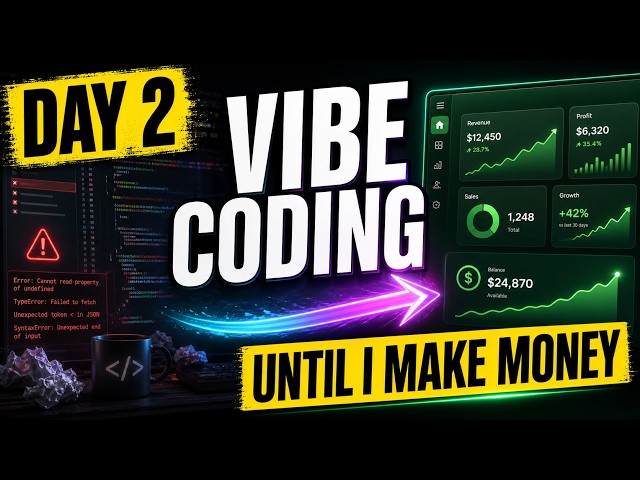 Day 2: Vibe coding until I made money | Building Apps with Codex, VS Code & AI Agents