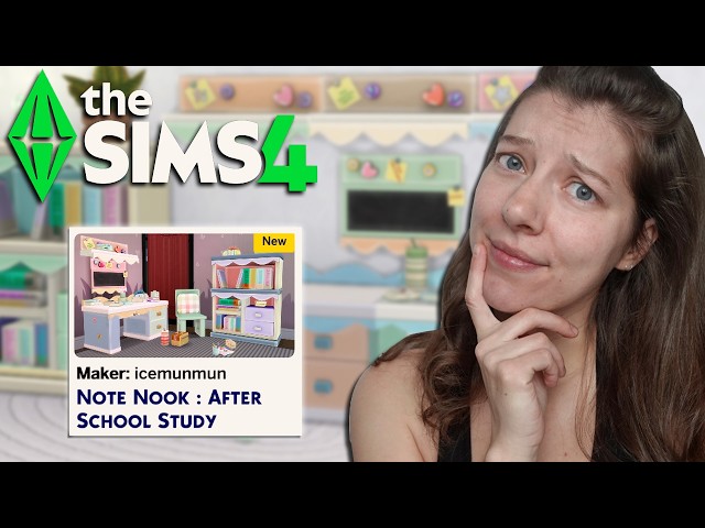 The Sims 4 Marketplace Note Nook After School Study by icemunmun Maker Pack Review | OhcluckGames