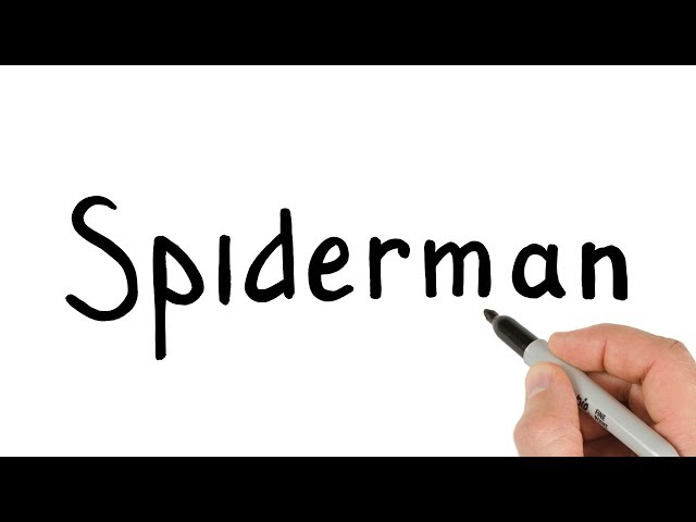 How to turn word Spiderman into cartoon drawing SUPER EASY