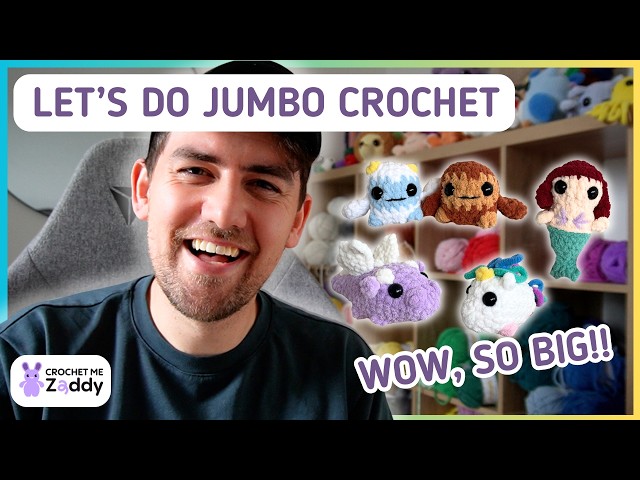 Making my itty bitty crochet patterns in JUMBO YARN and this is the result  ✨ Crochetmezaddy vlog