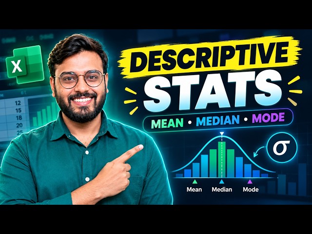 🔥 Descriptive Statistics for Data Analysts: Mean, Median, Mode & Standard Deviation 📊