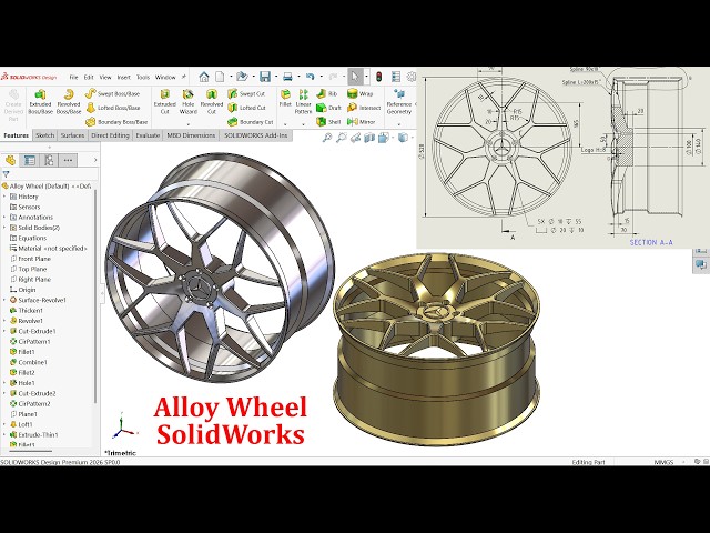SolidWorks Tutorial-Mercedes Alloy Wheel Modeling