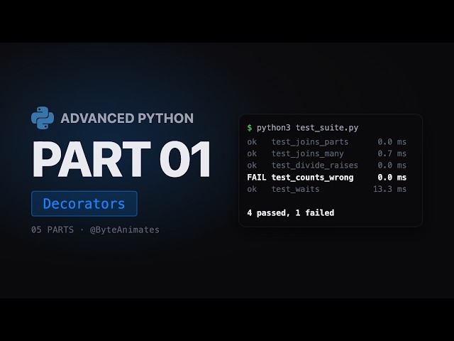 Advanced Python, Part 1: Decorators.