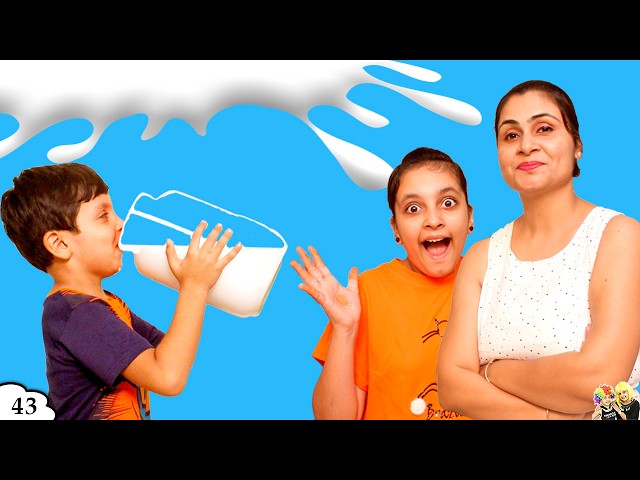 MORAL STORY FOR KIDS | DOODH | MILK CHALLENGE | Fun Kids Bloopers | Ep 43 Aayu and Pihu Show