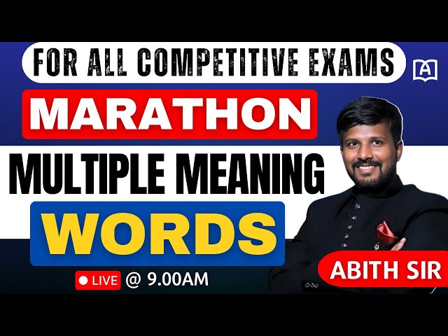 MULTIPLE MEANING WORDS | SBI/IBPS CLERK MAINS | BY ABITH SIR #bankexam #sbi #ibps #idioms