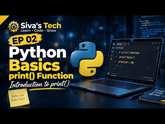 Python Basics EP 02 | print() Function in Python | Introduction to print()
