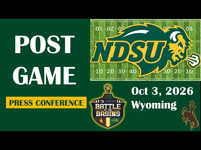 NDSU Post Game Press Conference After 28-0 Win vs Wyoming - Polasek, Hayes, Woolen, Williams 10-3-26