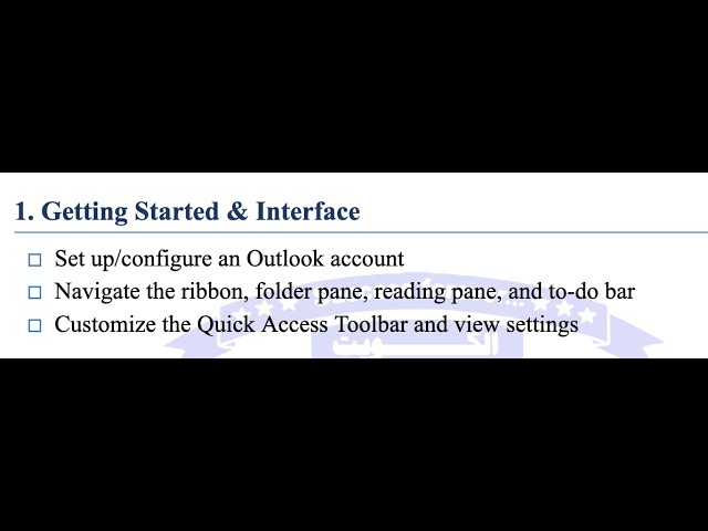 MS Outlook   1  Getting Started & Interface