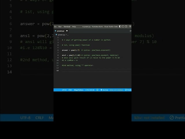2 ways of getting power of a number | Python | Beginner's Code Zone | #shorts