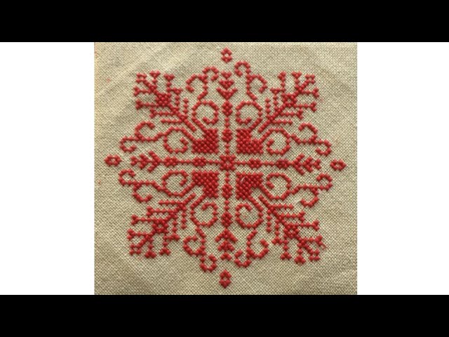 Beautiful Red Cross Stitch Embroidery Design | Easy & Elegant Hand Embroidery Tutorial