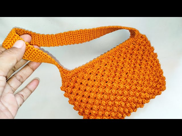 Cara Mudah Membuat Tas Rajut Popcorn 🌽 Crochet Bag Tutorial @SantuyCrochet 