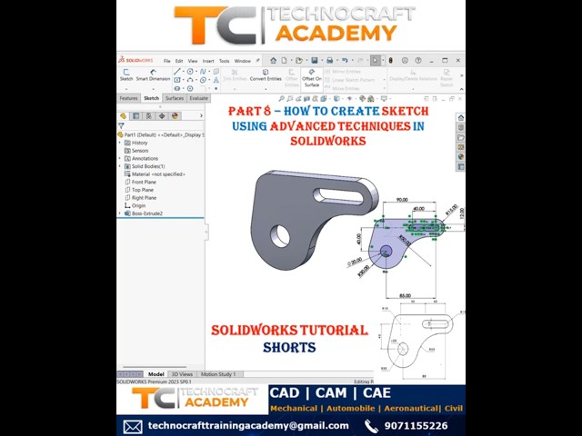 Part 8 - How to Create Sketch using Advanced Techniques in Solidworks #solidworks