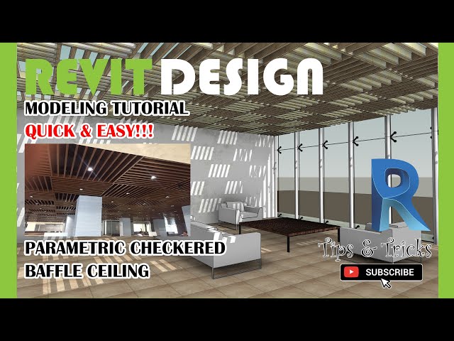 RD020. Modeling Tutorial. Parametric Checkered Baffle Ceiling.