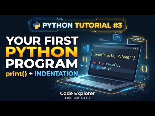 Python Tutorial #3: Your First Python Program | print() & Indentation