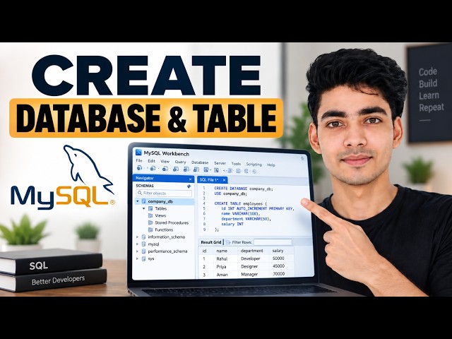 How to Create Database and Table in MySQL | MySQL Tutorial for Beginners