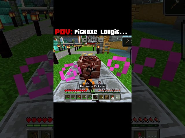 what pickaxe logic in Minecraft 🙌🏻👺😩 !! please bro subscribe 1k dream please 😭😭 #minecraft