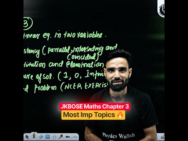 JKBOSE Maths Most Important Topics 🎯 #jkbose #shorts #pw