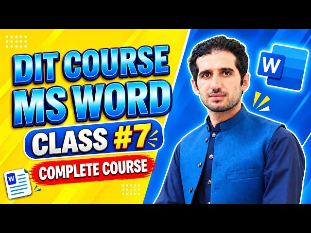 MS Word Insert Tab – Page Group | Cover Page, Blank Page & Page Break | Class 7 | DIT Course