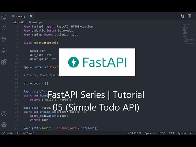 FastAPI Series | Tutorial 05 (Simple Todo API)