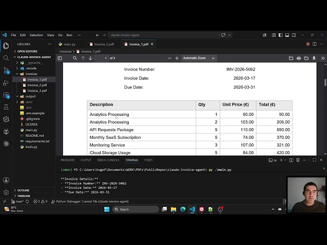I built an AI Invoice Extractor with Python ( Claude API + Tool Use)