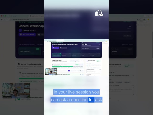 Compact dashboard and live Q&A flow