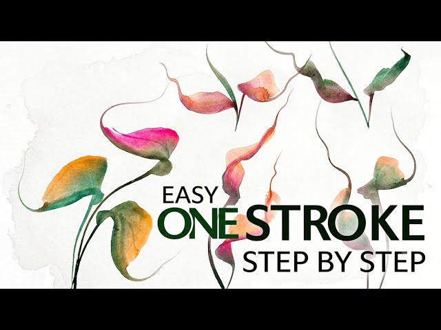 Easy One Stroke Botanical Painting Tutorial 🌿 | Step by Step for Beginners