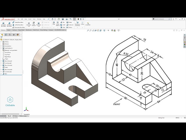 Mechanical Part Design Solidworks | Solidworks Exercise 55 | Solidworks Measure Command | CADable