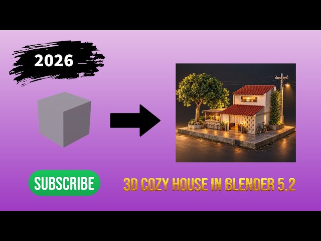 I Turned a Cube into a Cozy House in Blender #Blender #Blender3D #3DModeling #BlenderTutorial #ai