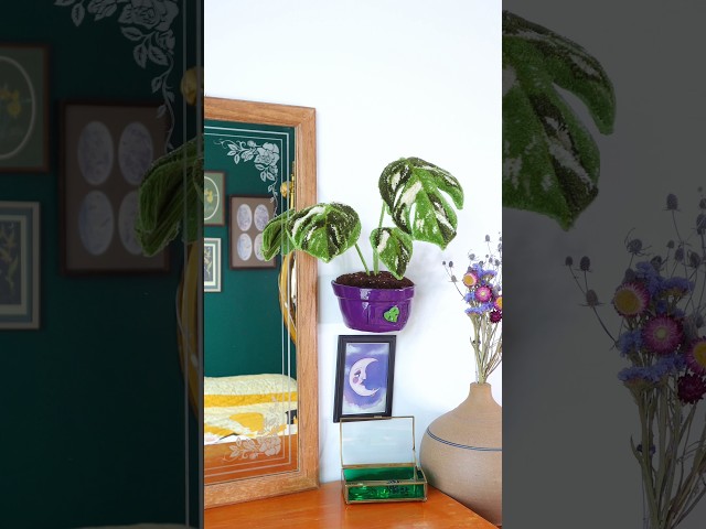 Tracing a shadow, tufting & polymer clay to create a functional fake plant! #ad @Clawlab_official