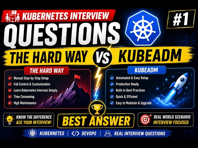 🚀 Kubernetes Interview Questions #1 | The Hard Way vs kubeadm | Best Answer