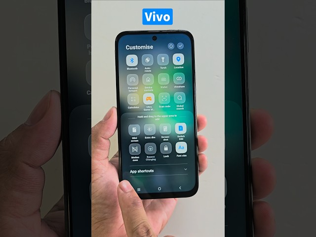 Add apps shortcuts on control center #shorts #vivo #viral
